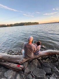 Fishing at sunset