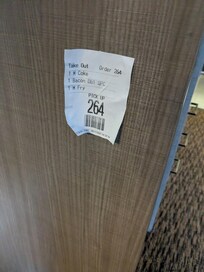 We didn't go to McDonald's. This was here stuck to the wall