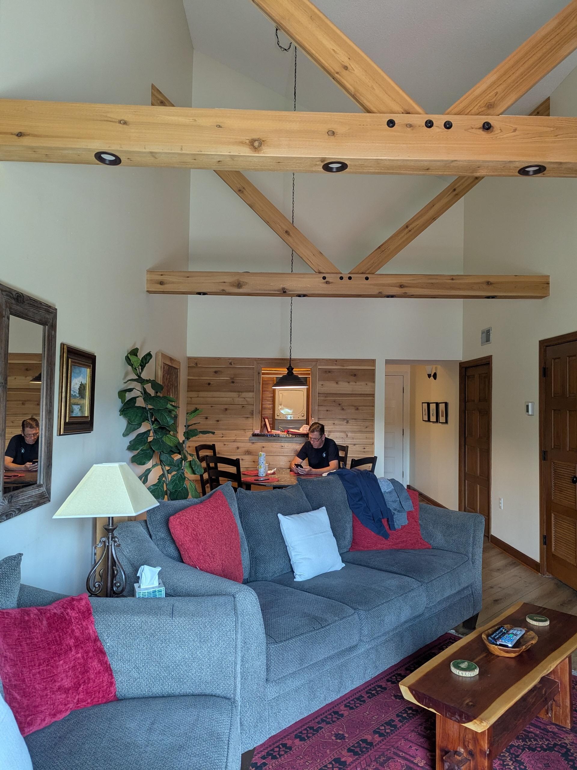 The living and dining rooms