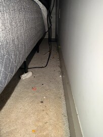 Syringe under the bed.
