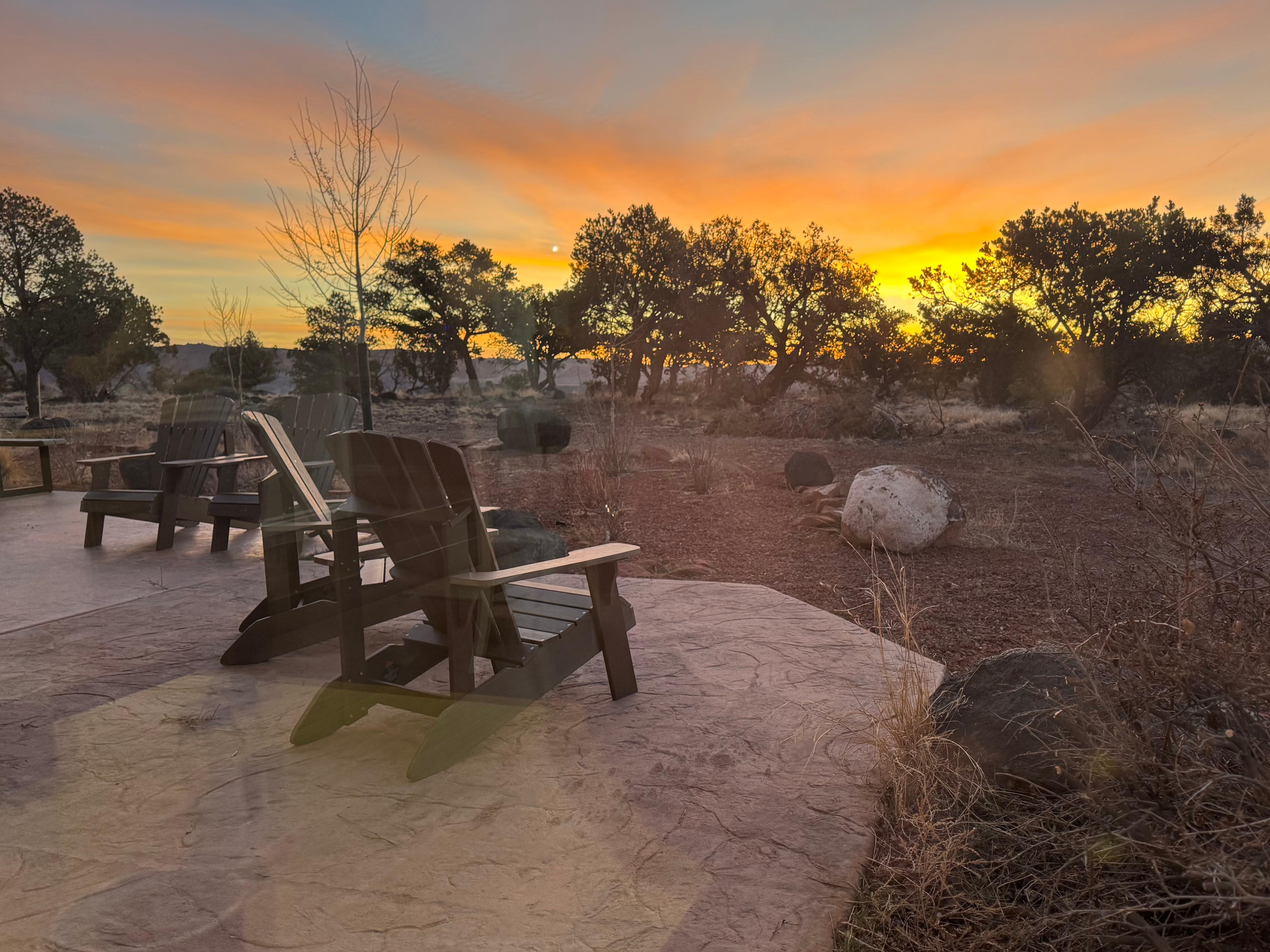 Pretty view of sunrise from the breakfast area