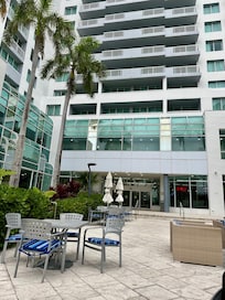 The back of the hotel