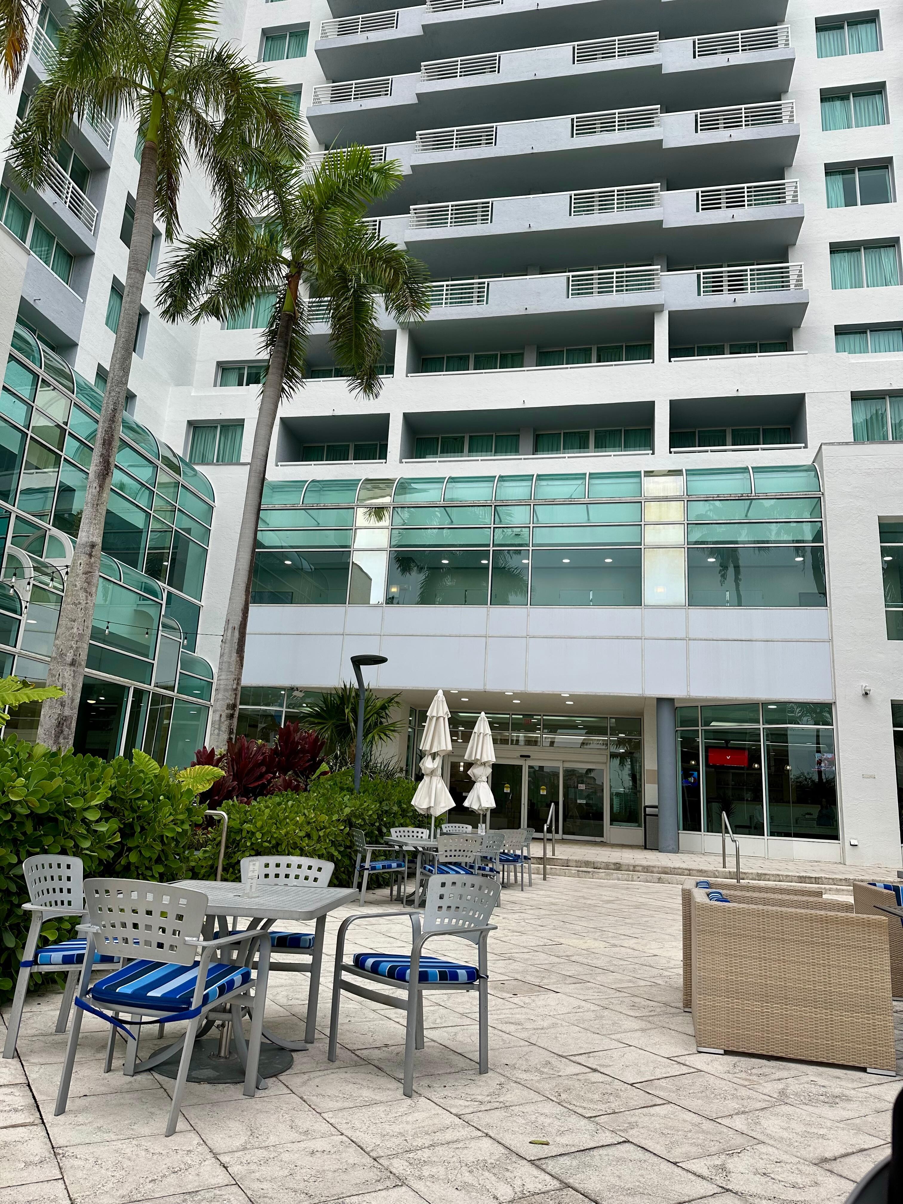 The back of the hotel