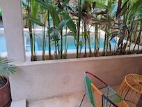 View of pool from room.