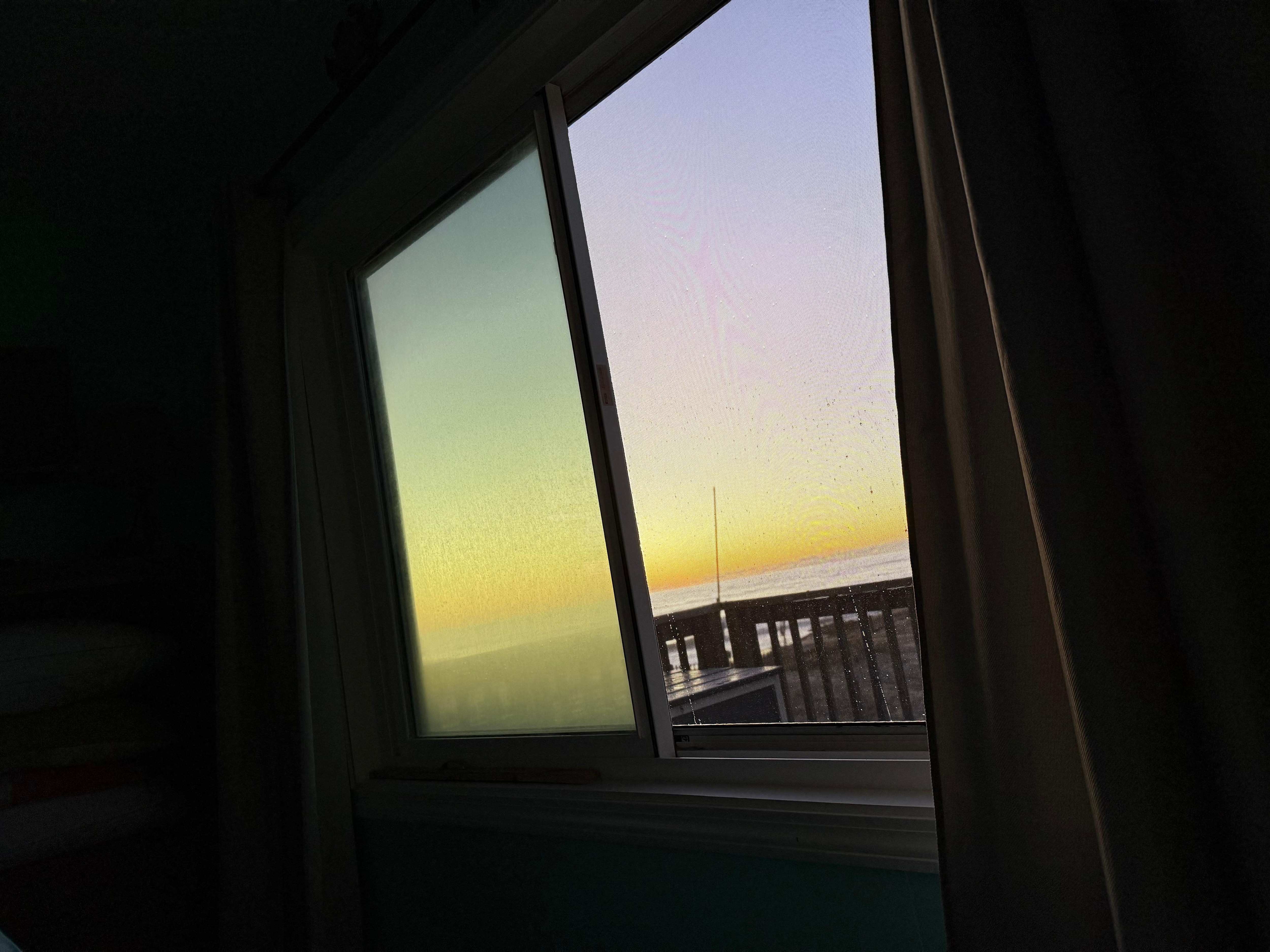 Sunrise view from bedroom.