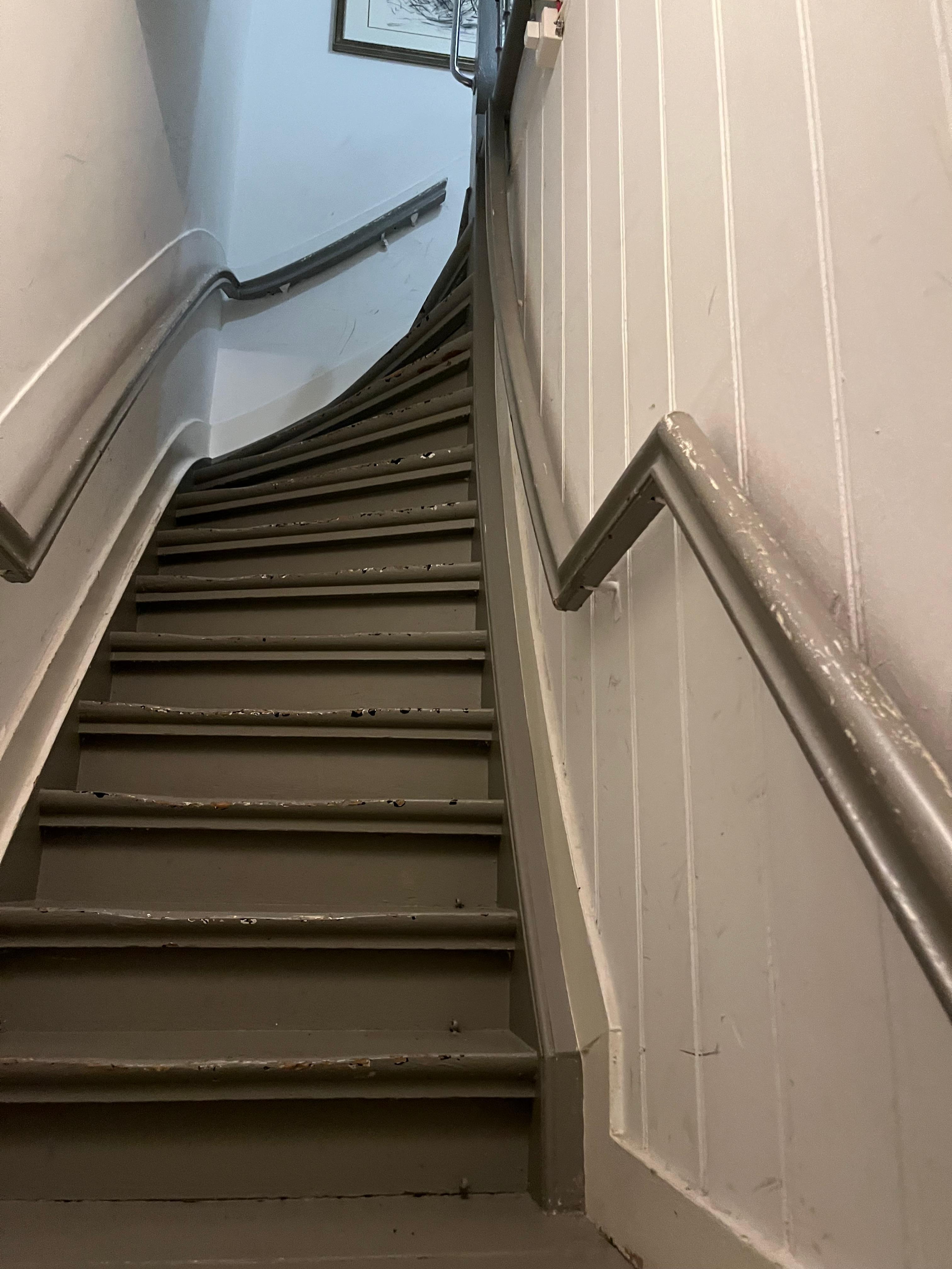 Very exciting staircase adds a bit of drama to arrival and departure!