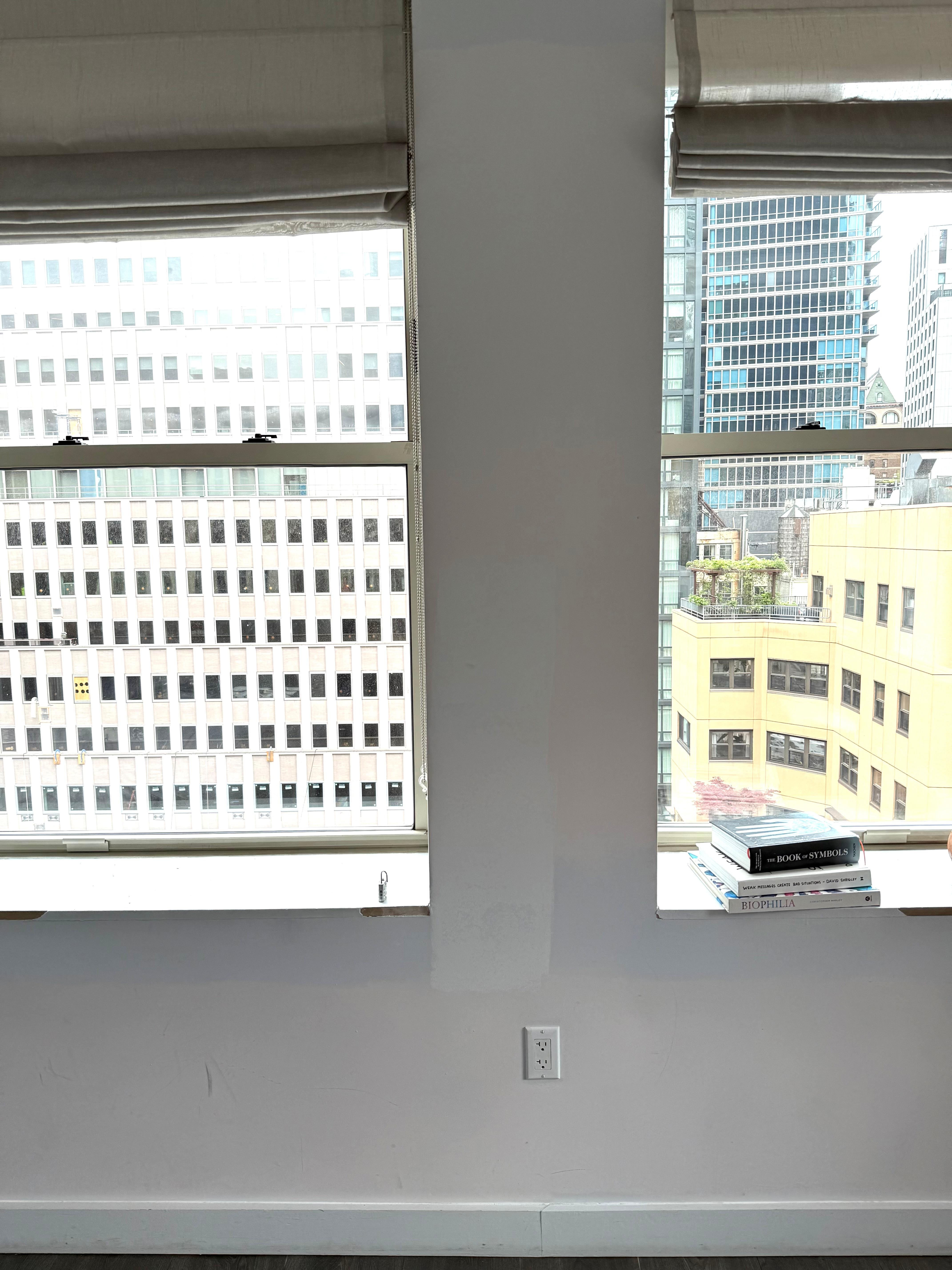 Condition of window ledge and wall