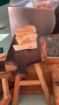 Flies on food at the beach restaurant