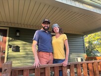 Standing on front porch