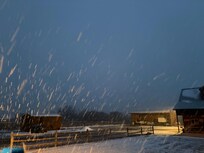 Snowfall from the back patio