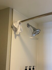 Dirty towels in the bathroom