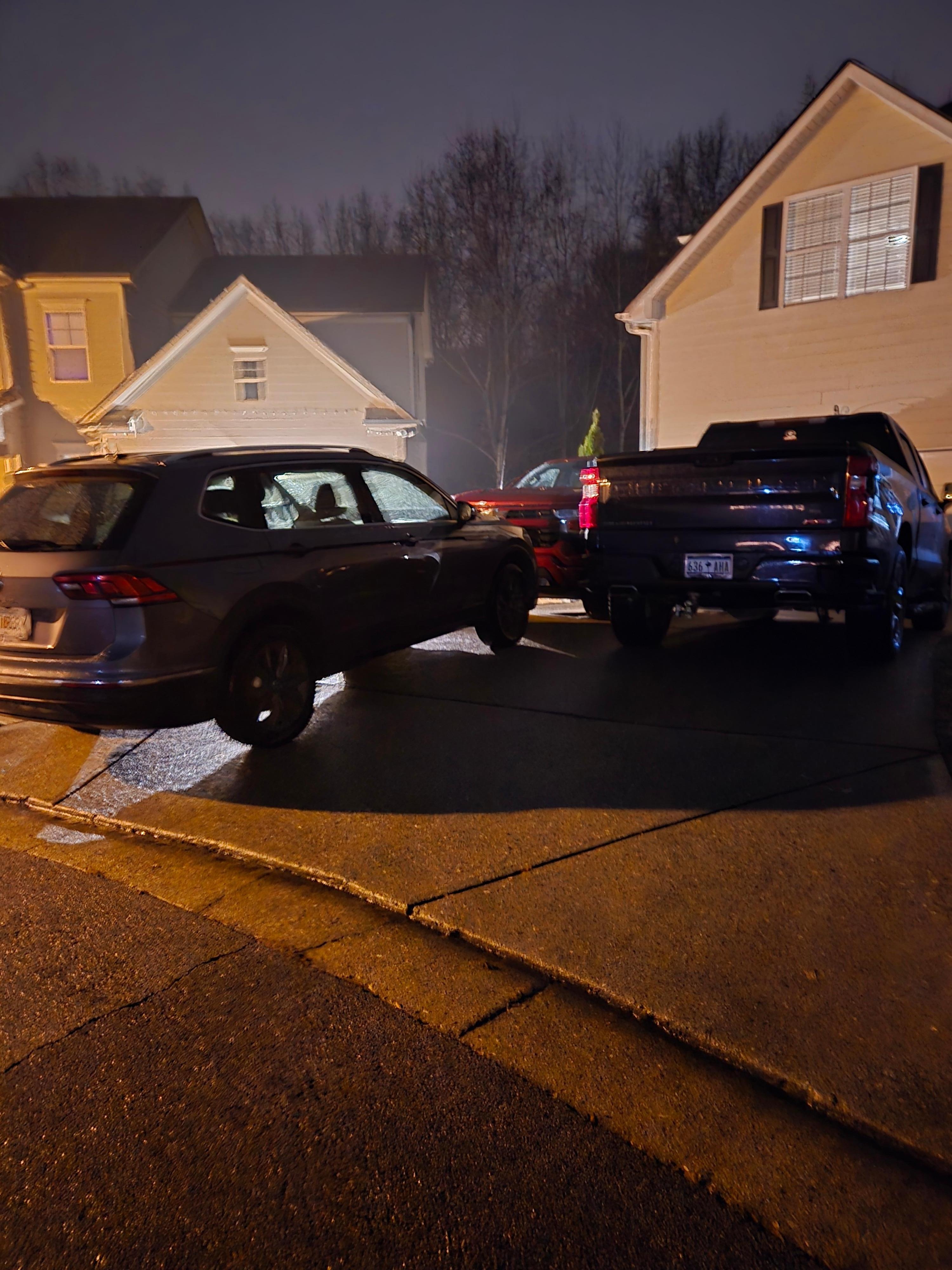 Blocked in the driveway over night