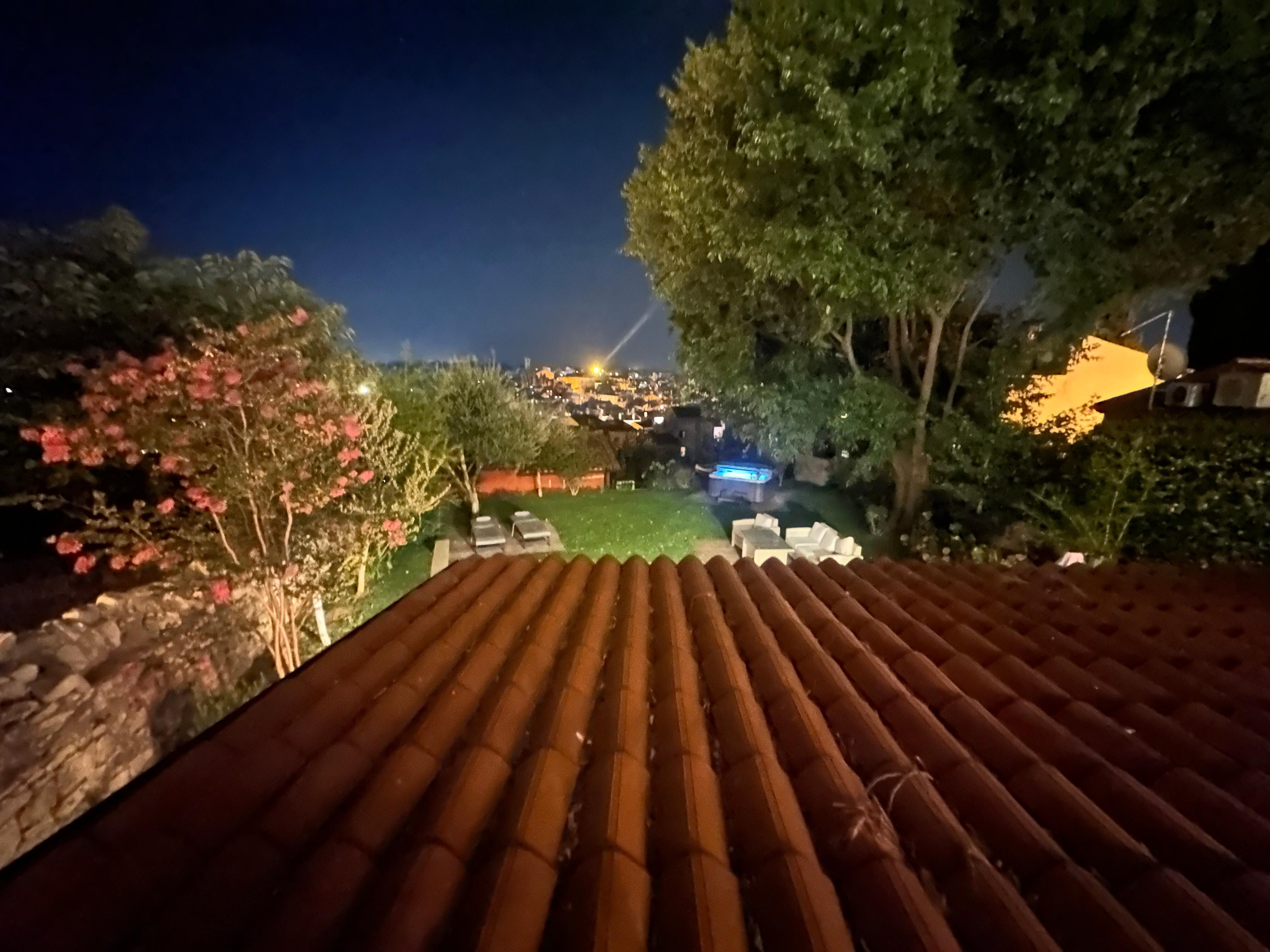 View of the back yard from the upper terrace.