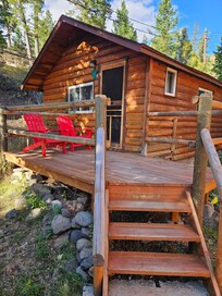 Our cabin. Huge bathroom with great shower.