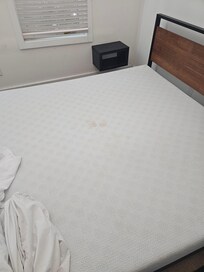 Stained mattress, no mattress cover (both beds were stained)