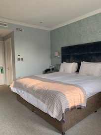 Renovated room with large walk in shower