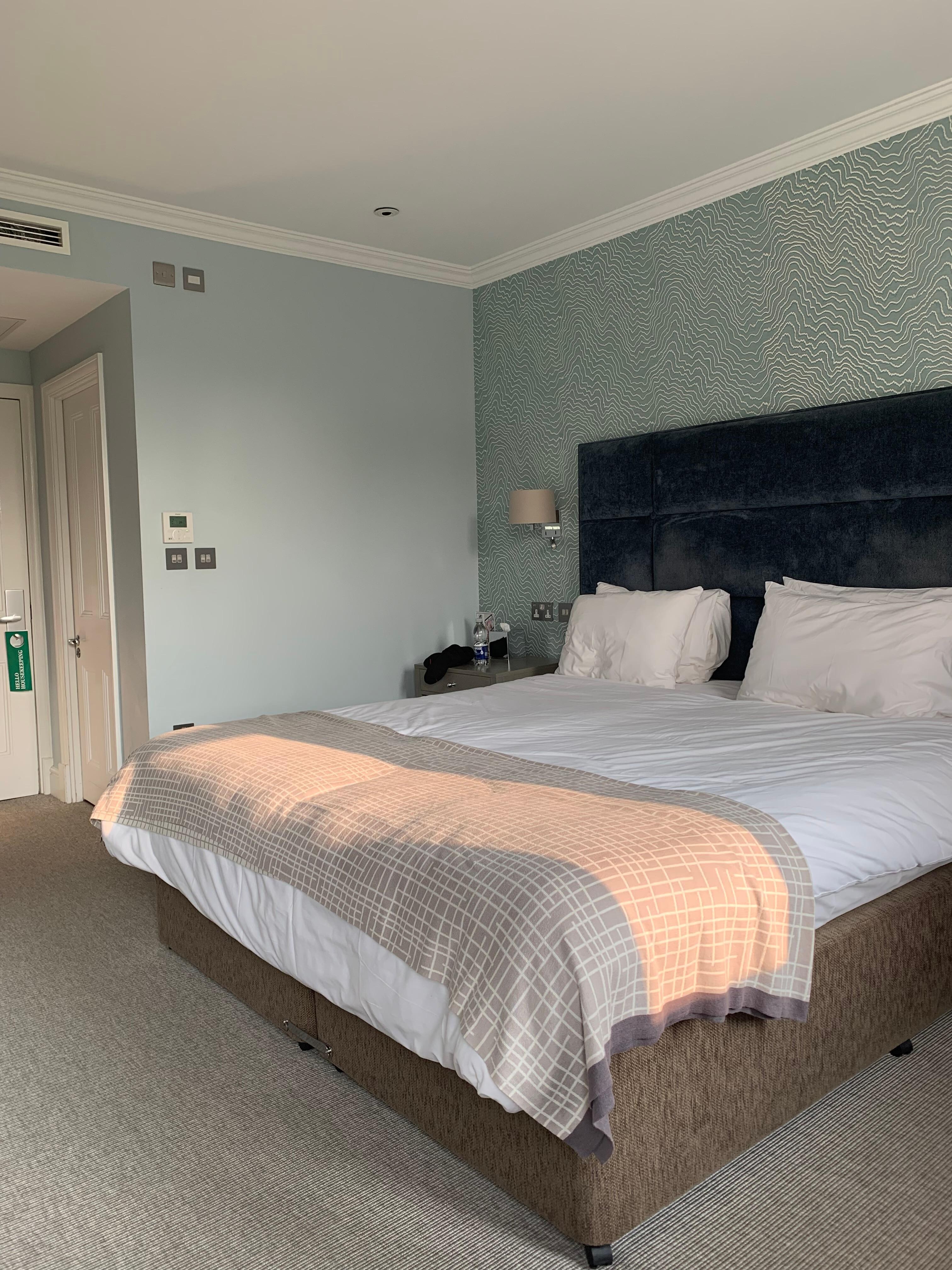 Renovated room with large walk in shower