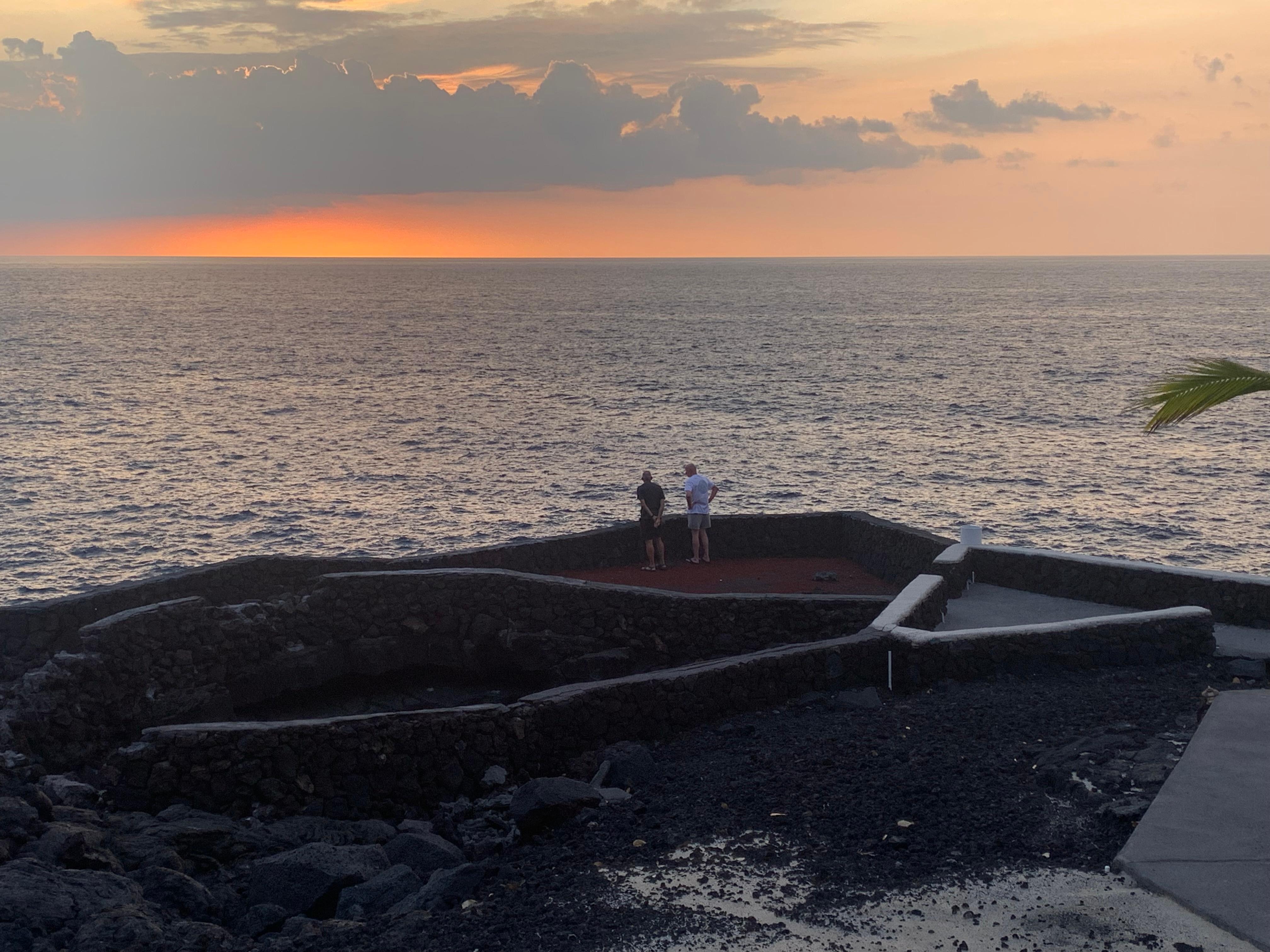 At the edge at sunset.