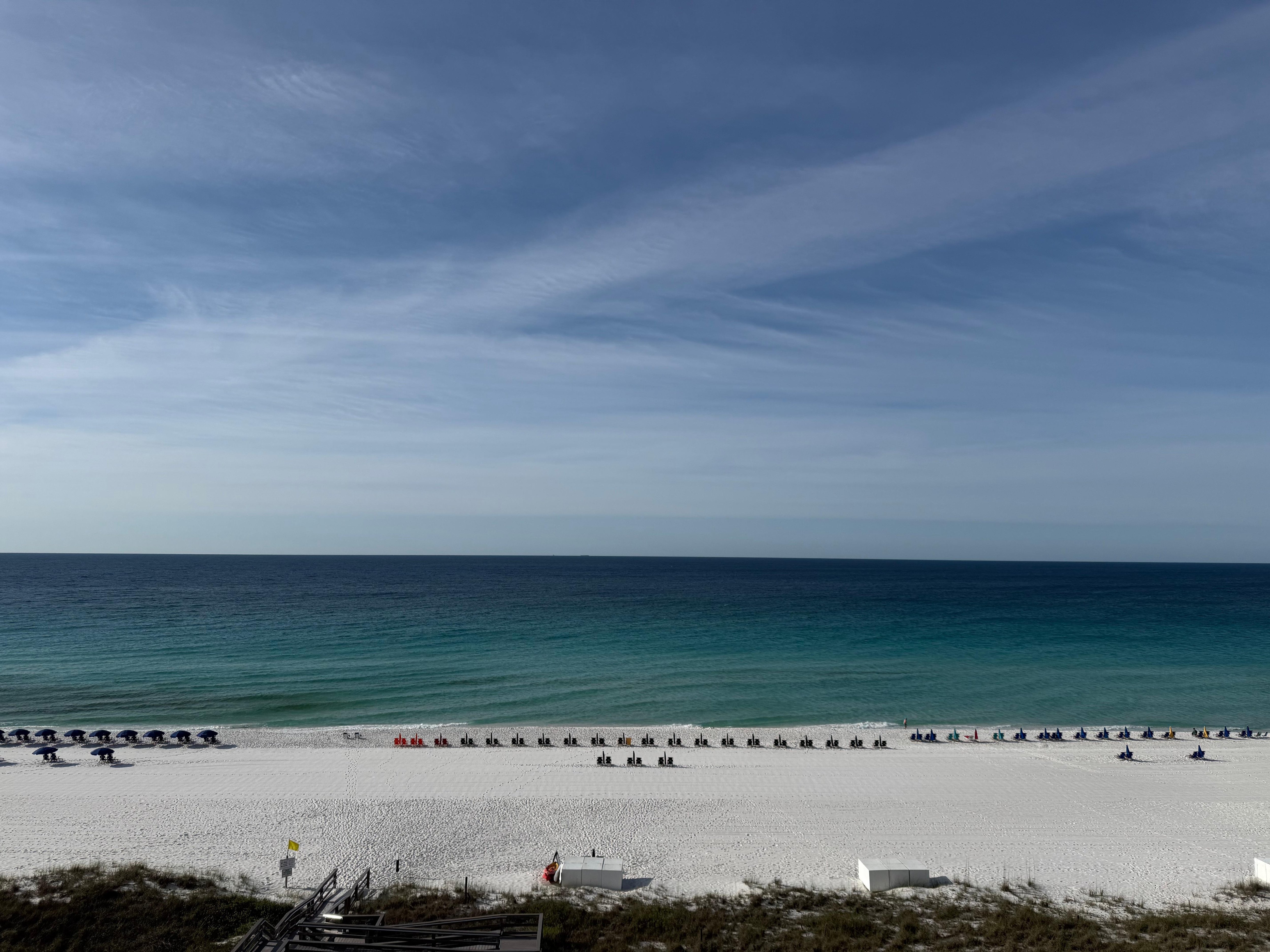 The beach view from condo