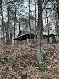 The cabin as seen by the stream