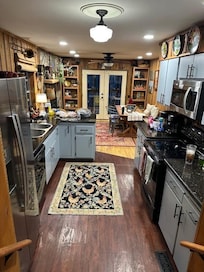looking into the kitchen