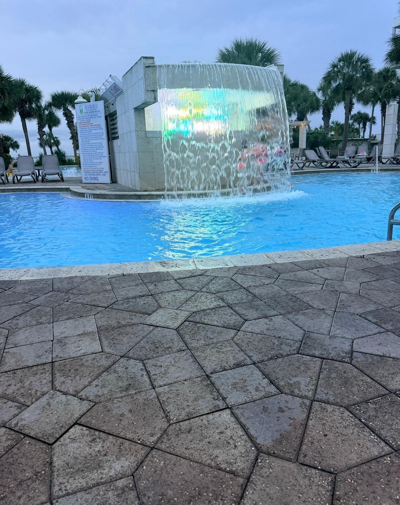 pool connected to lazy river