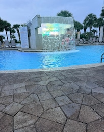 pool connected to lazy river