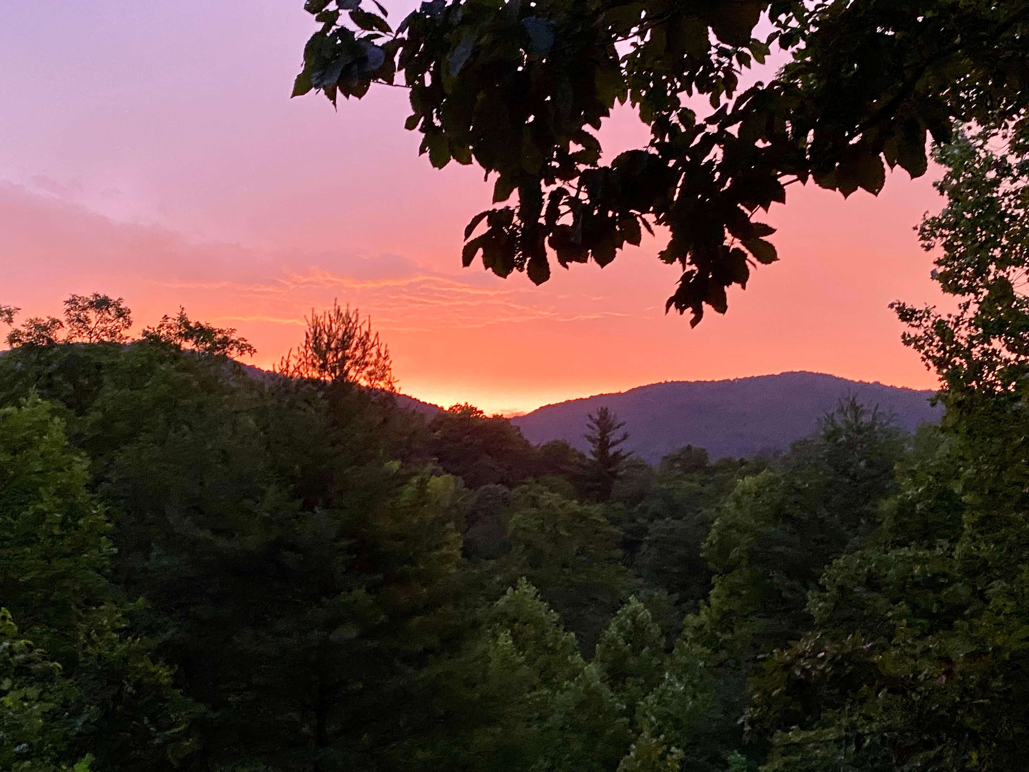 View at sunset from the back porch.