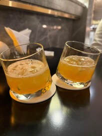 Whiskey sours in the lounge.