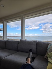 Memorizing watching the water and waves from the couch.