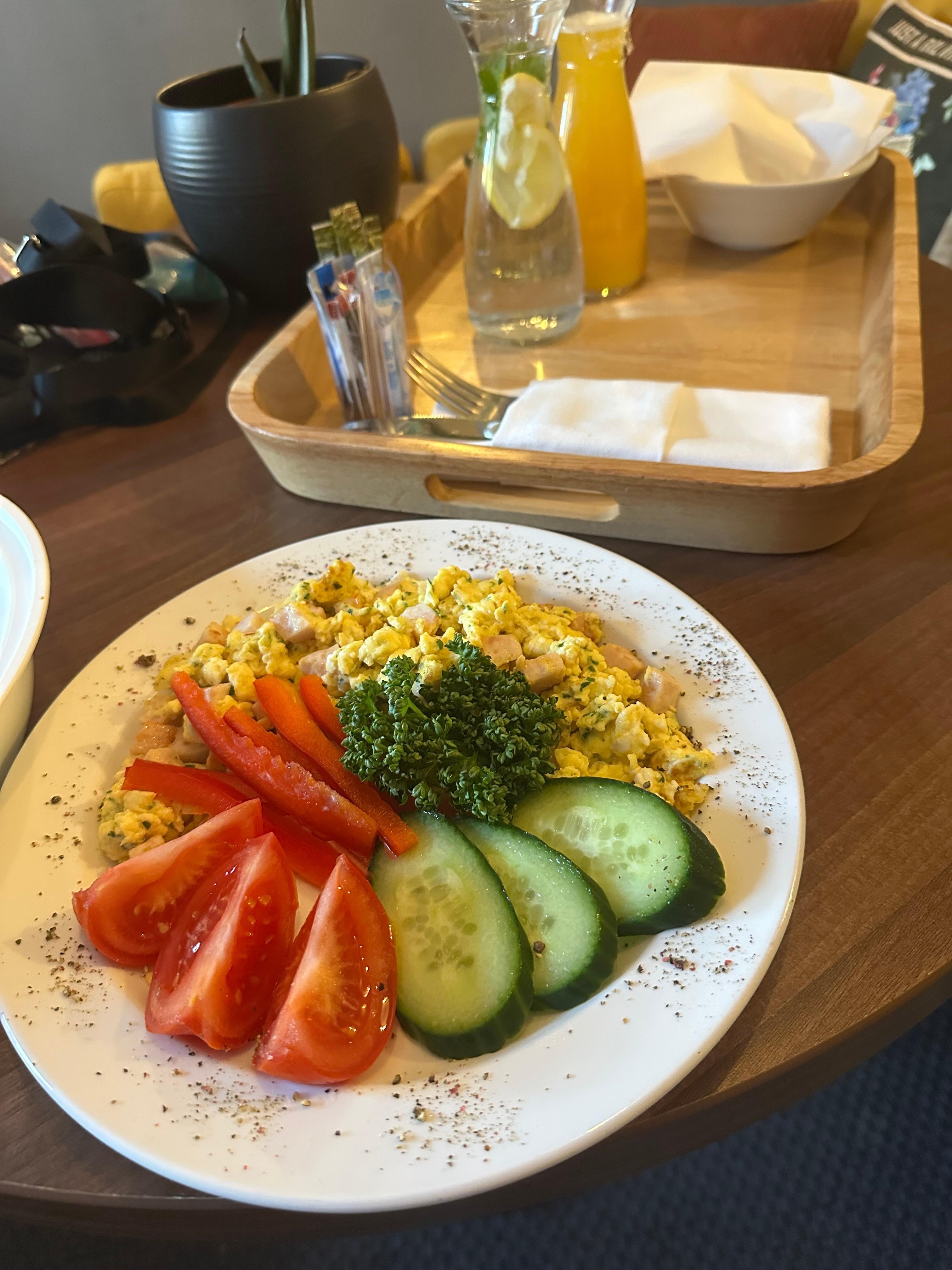 Breakfast in the morning 