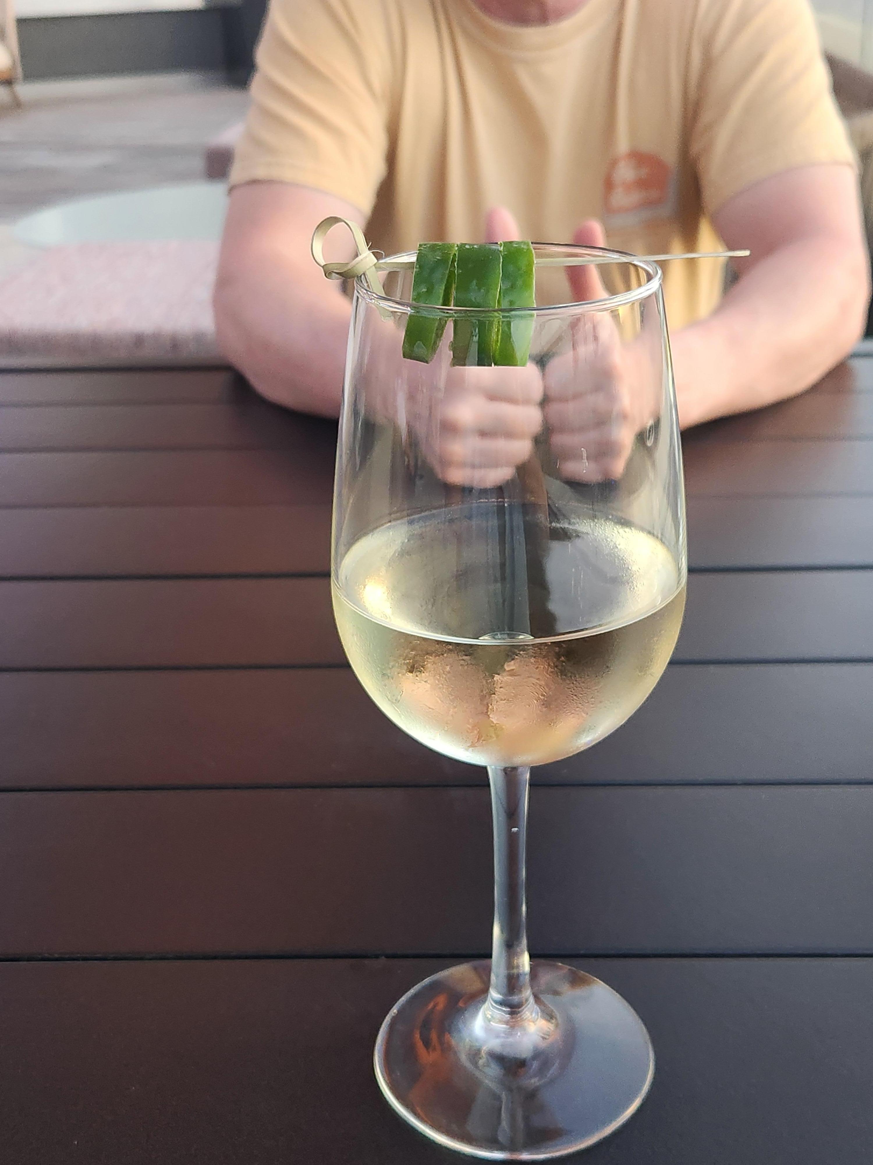 Avi knew that I loved fresh jalepenos with my sauv blanc!