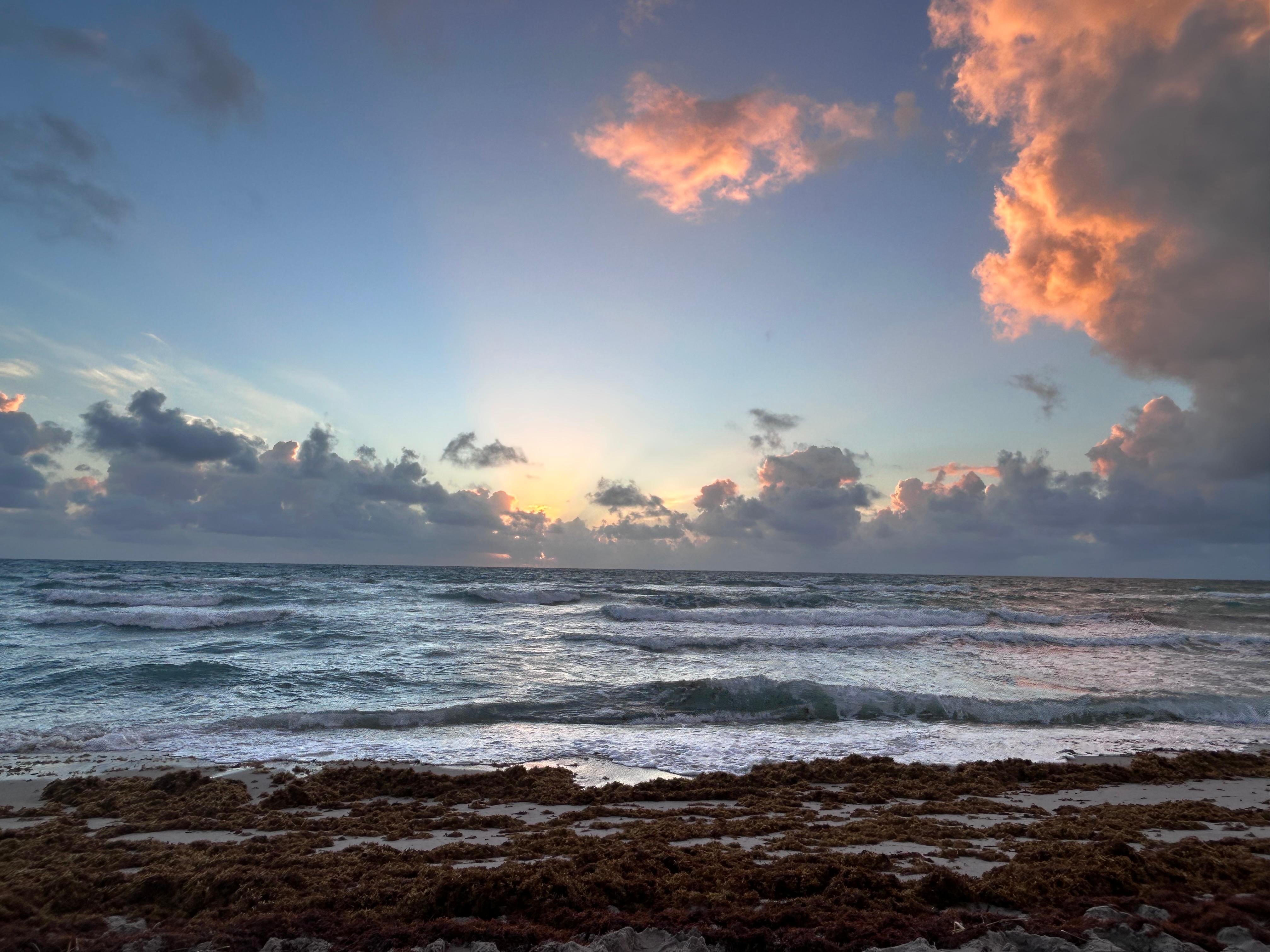 Beautiful morning view on beach just a block from room