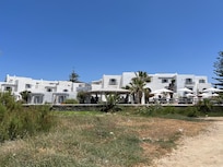 Looking at the hotel from the beach
