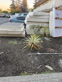 Parking lot with sleeping area
