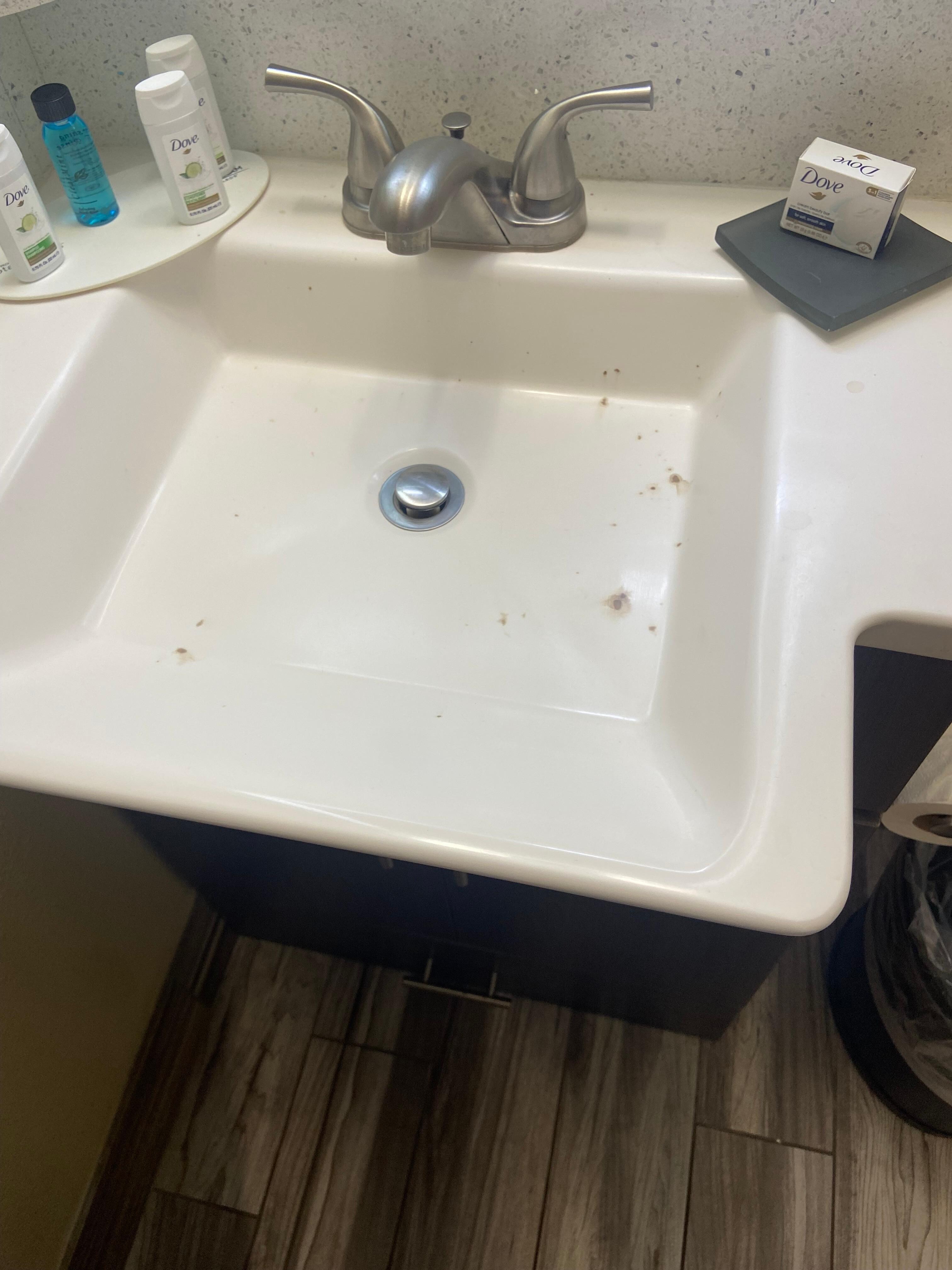 Bathroom sink at check in.