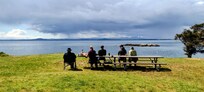 San Juan County Park is only about 5 minutes away and the view is amazing. We saw whales and a fox here and we ate and played scrabble here. It rained a little, but there is a covered area. So fun!
