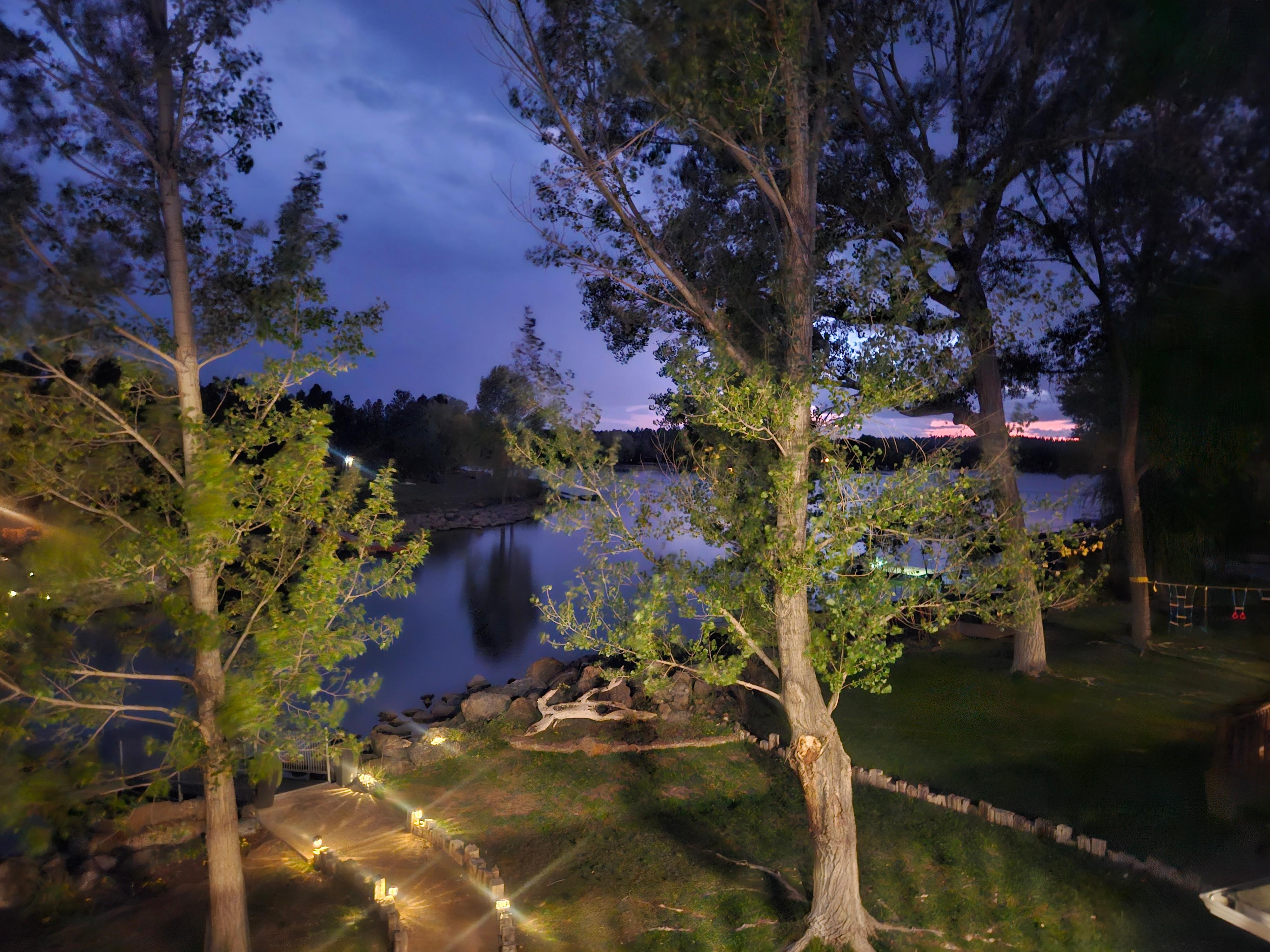 Nighttime from the upstairs balcony