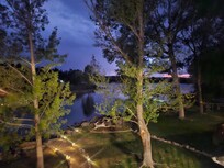 Nighttime from the upstairs balcony