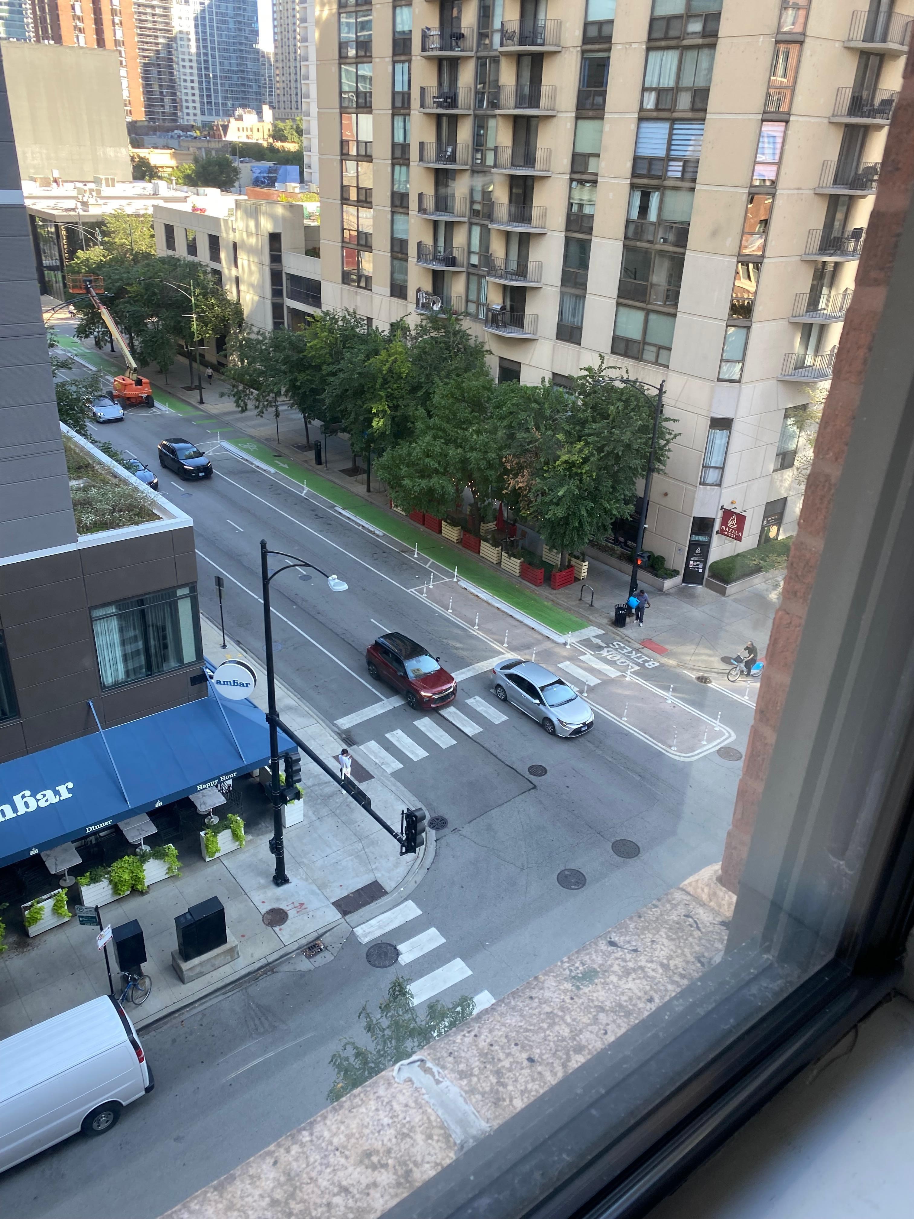 View northeast from Room 604