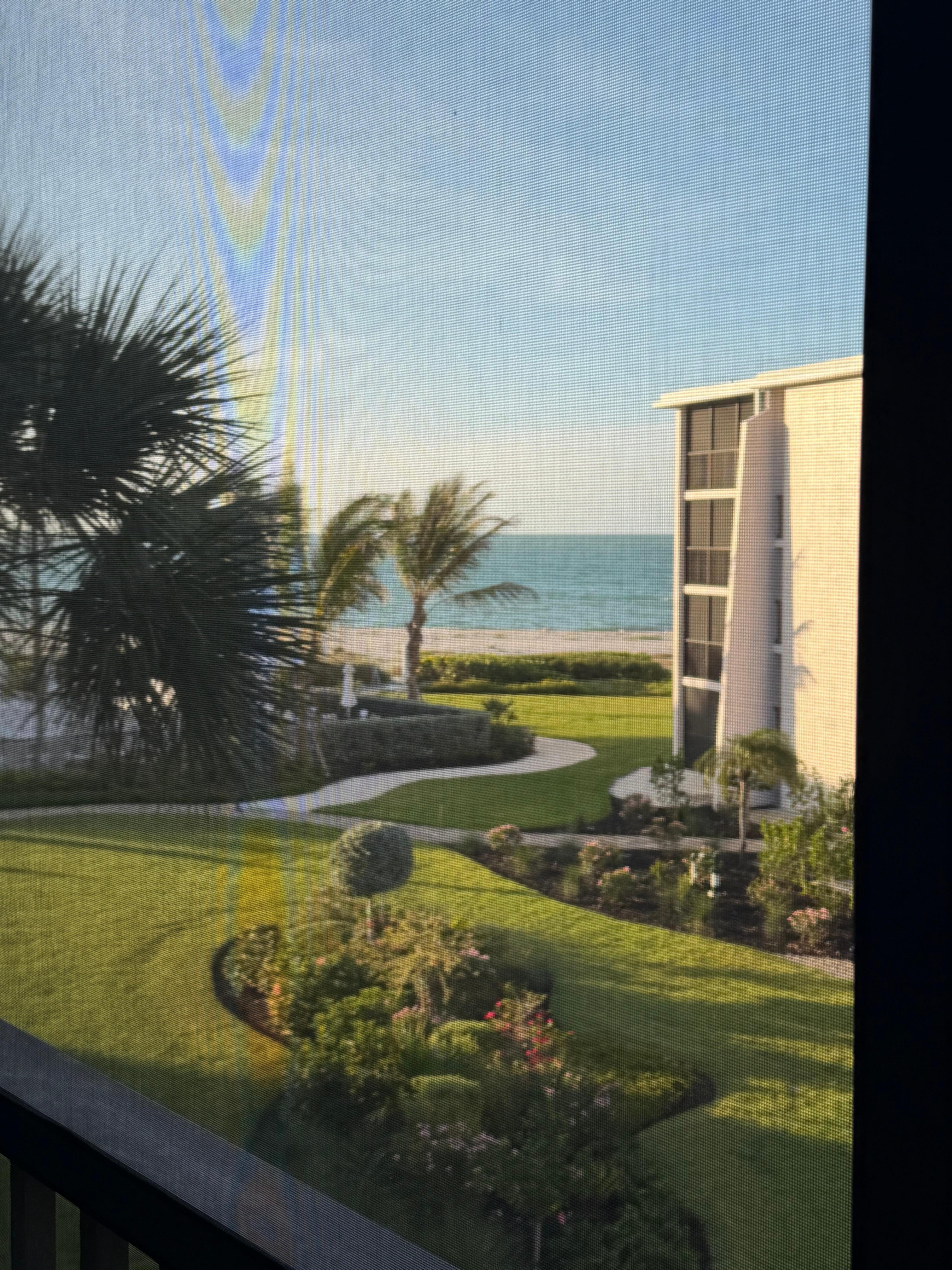 View of ocean from the lanai. 