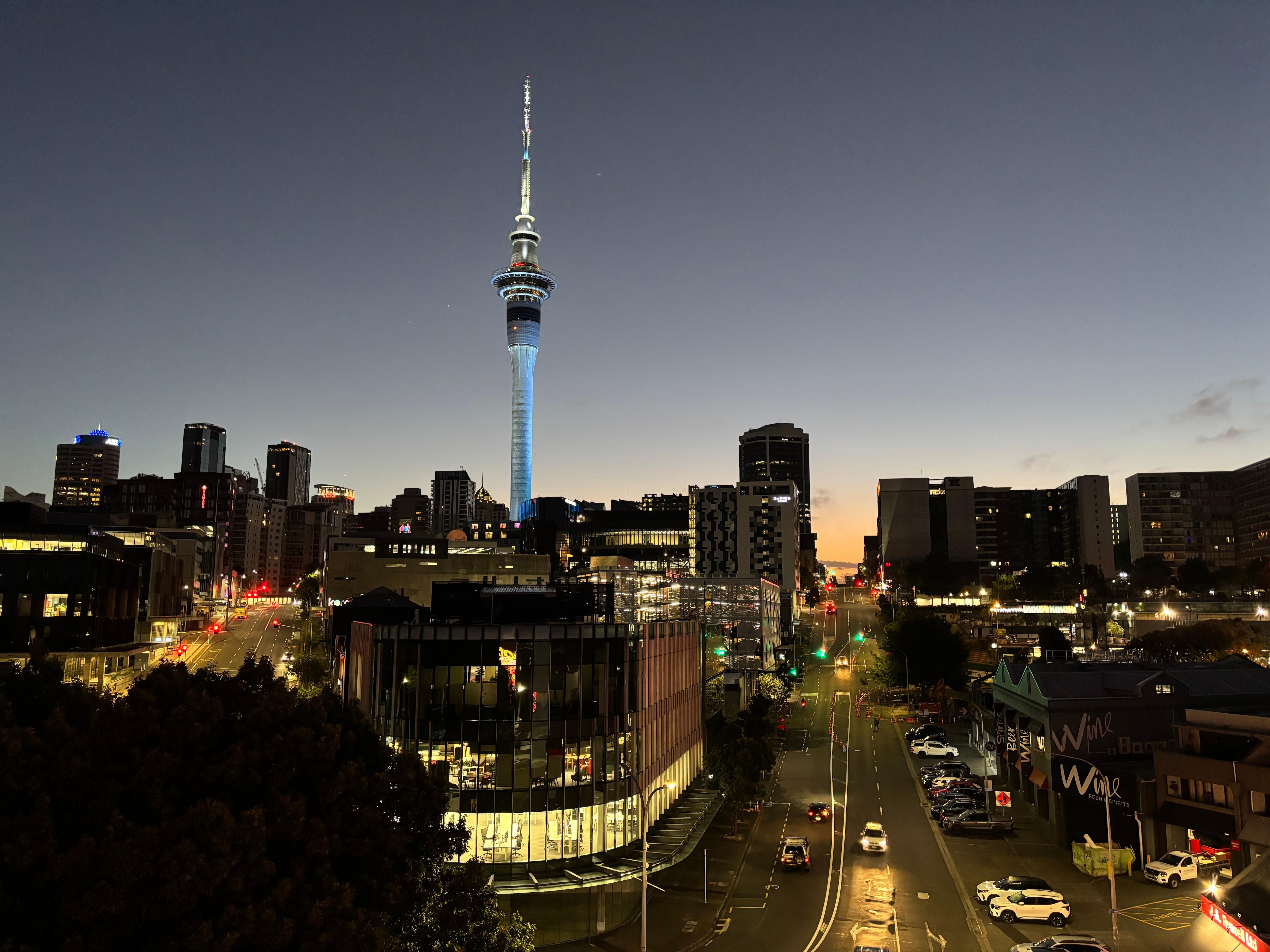 Dawn view from our bed. 