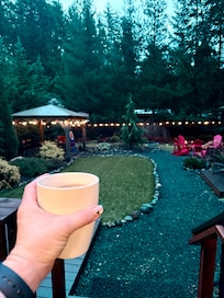 My backyard coffee view.