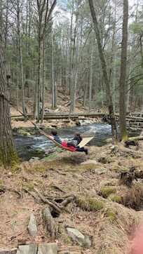 Our kids love a hammock, and this one near the stream was their favorite.