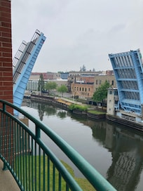 Bridge up for freighter