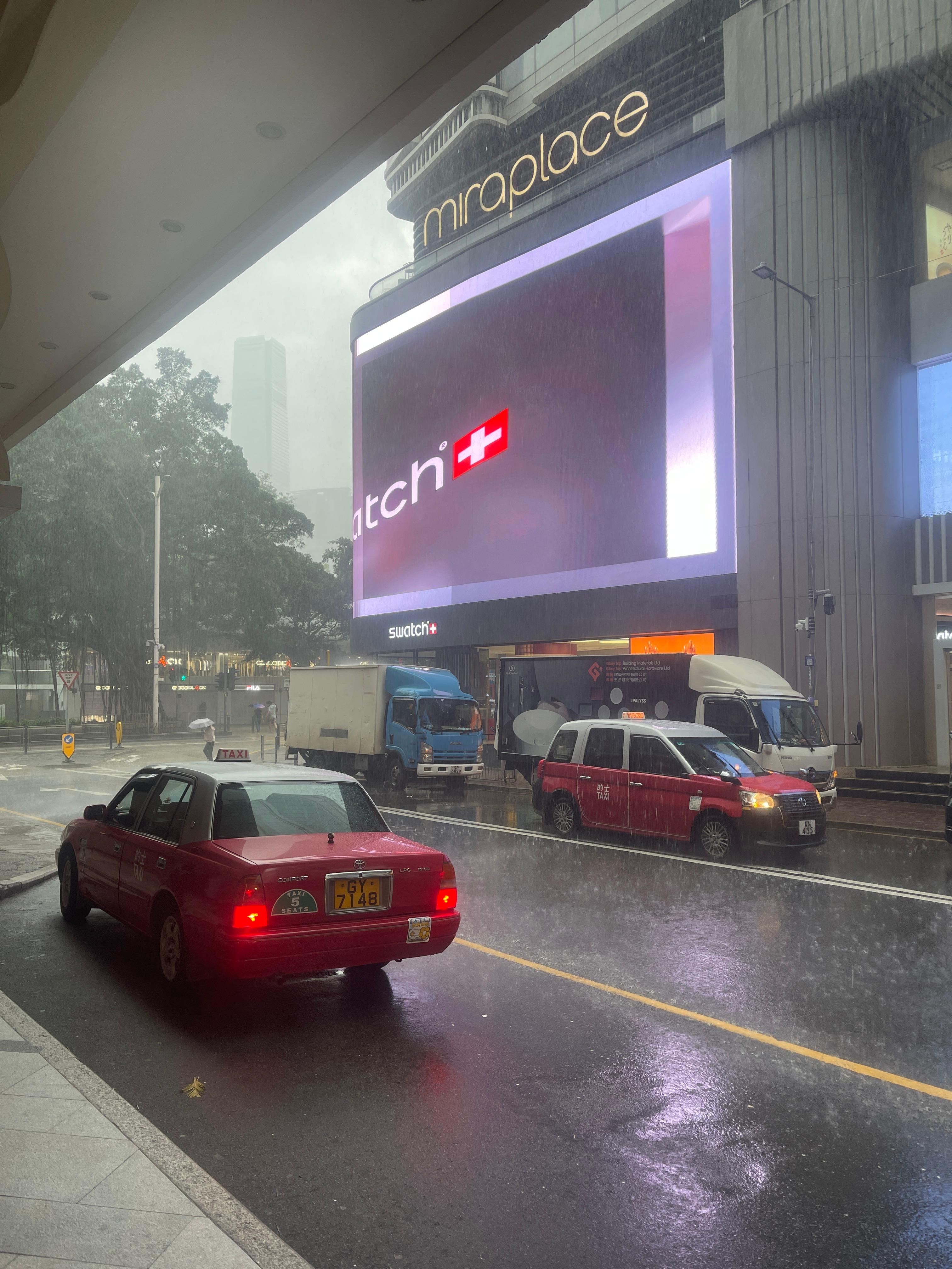 Across from shopping mall