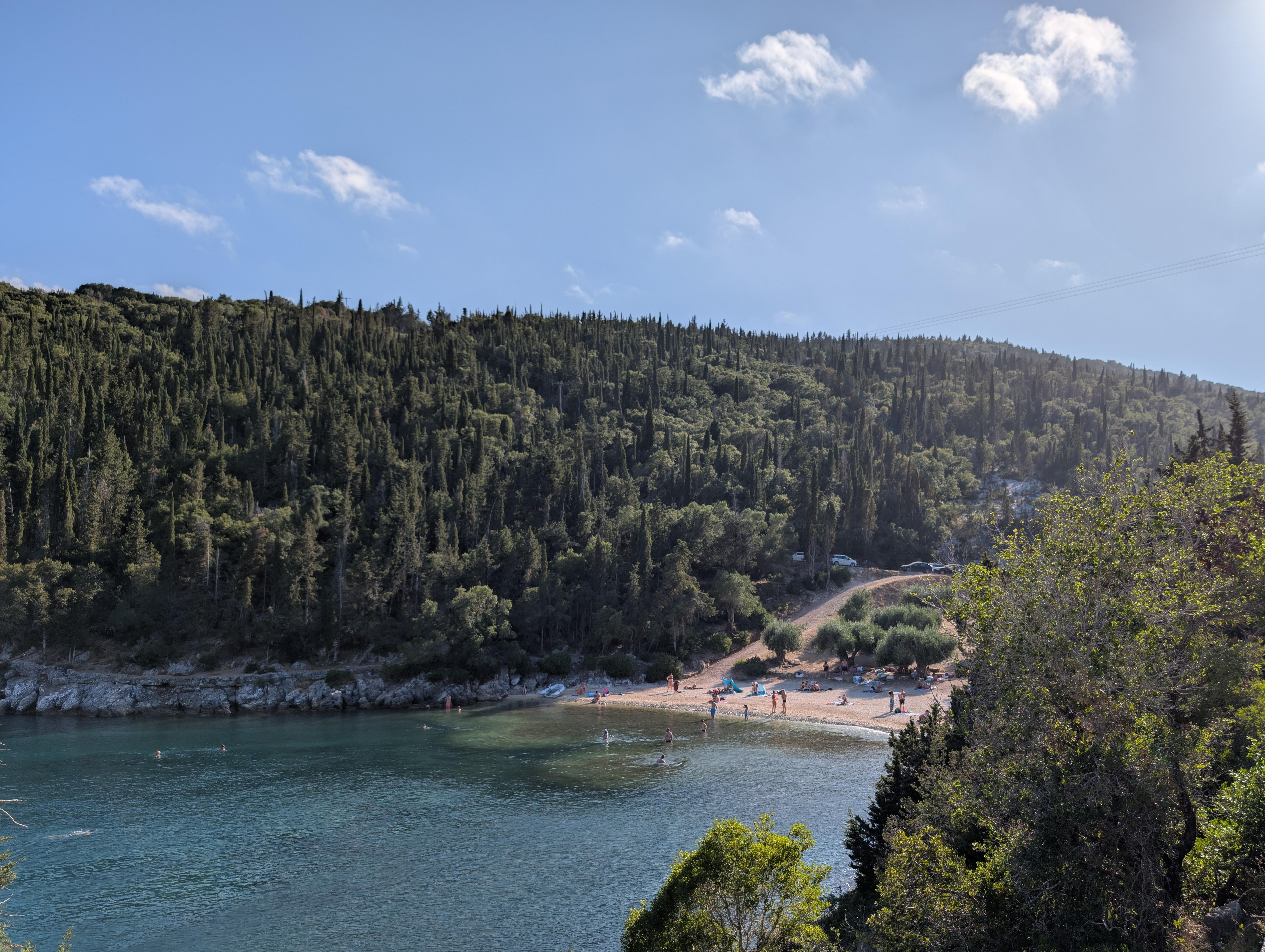 Foki Beach - and yes the hills really are that green in August