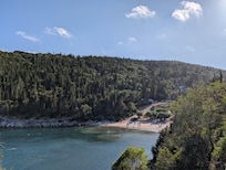 Foki Beach - and yes the hills really are that green in August