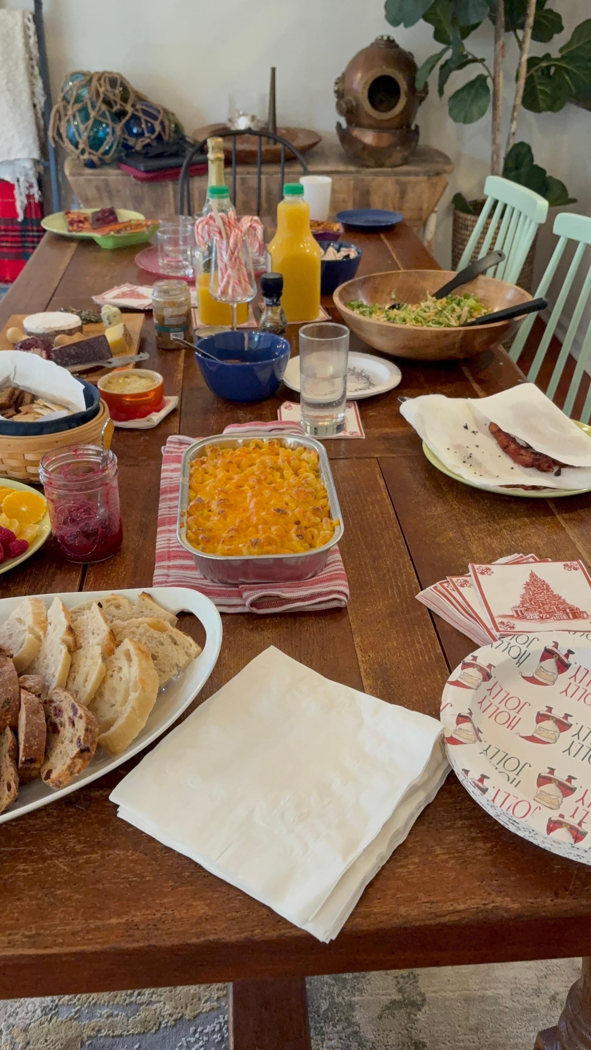 Dining table set for brunch
