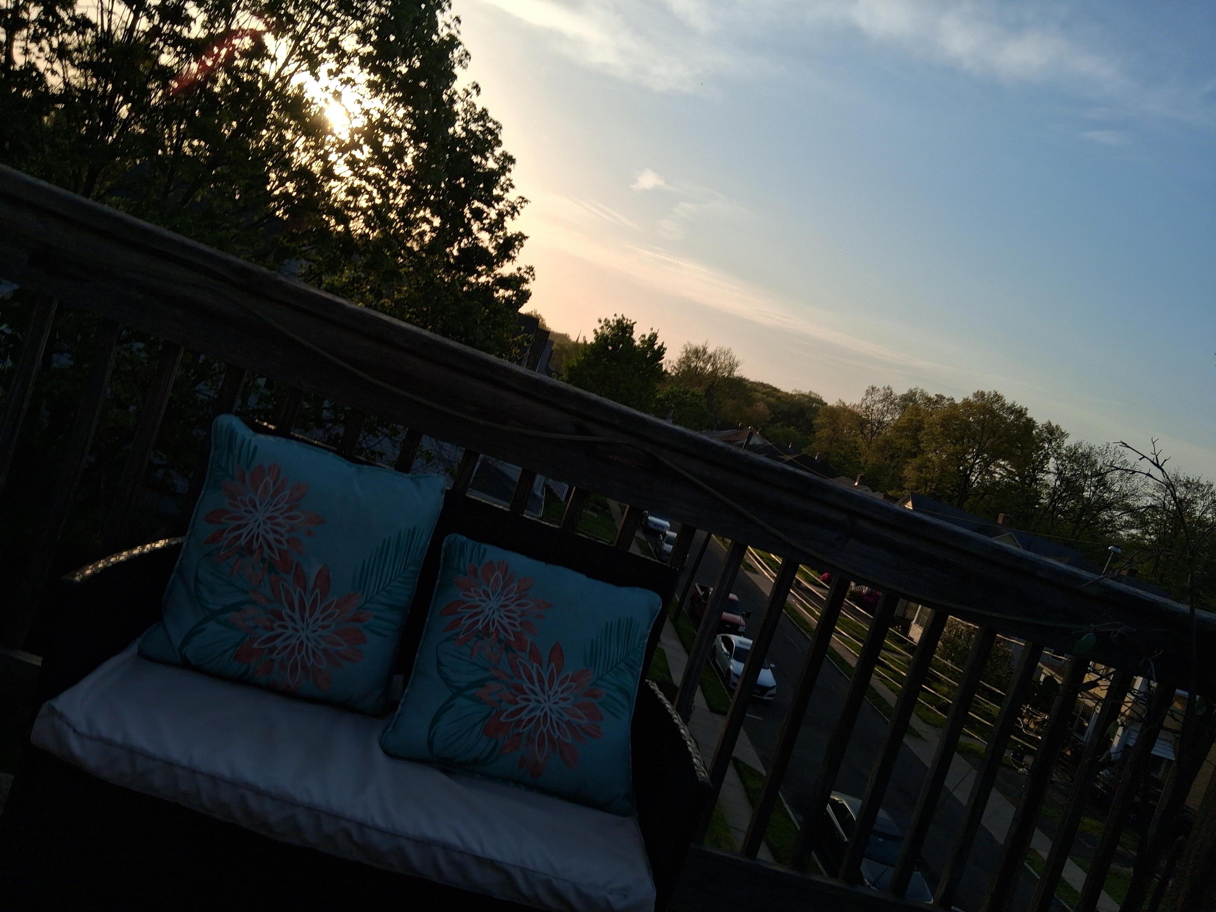 The deck view in the early am just after sunrise. ❤️ 